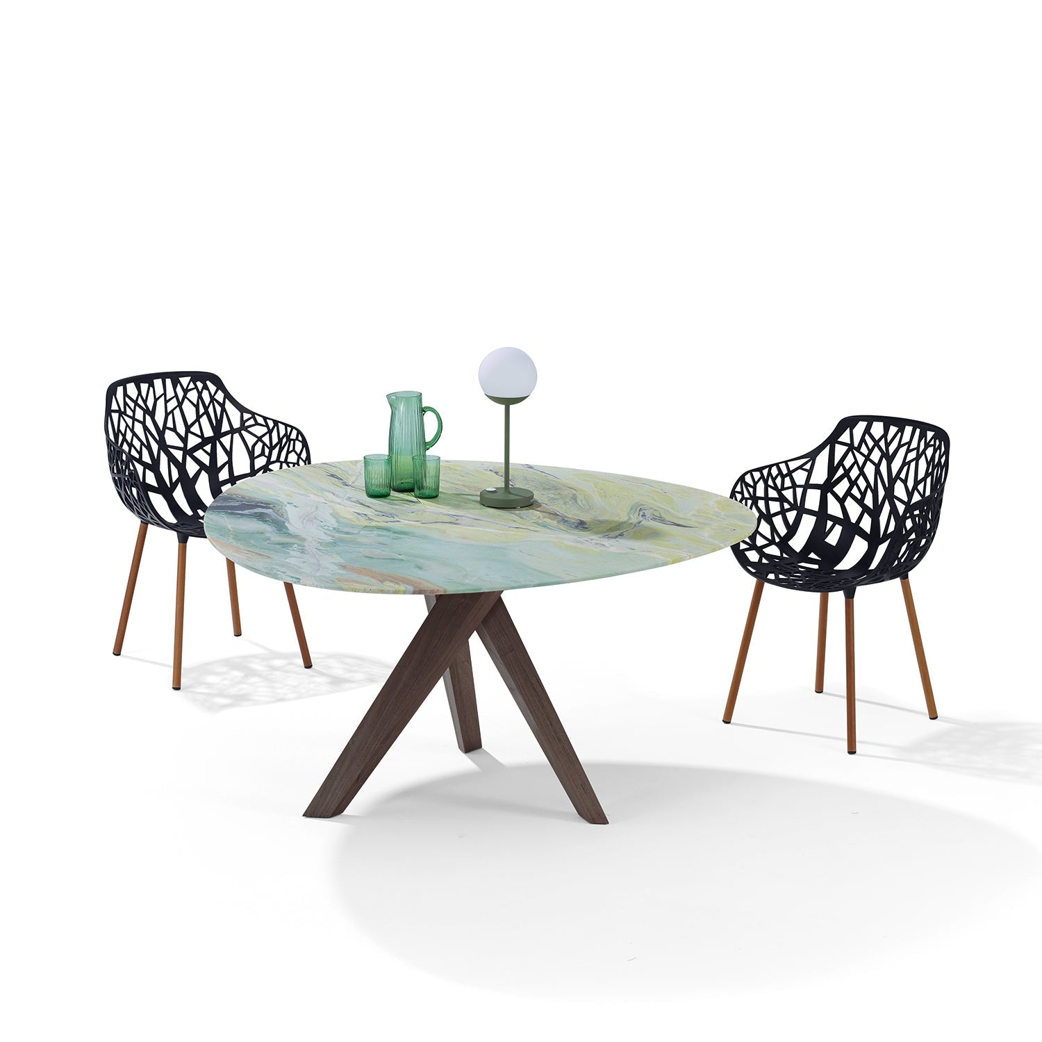 draenert | trilope indoor-outdoor dining table | carrara marble stone 120cm