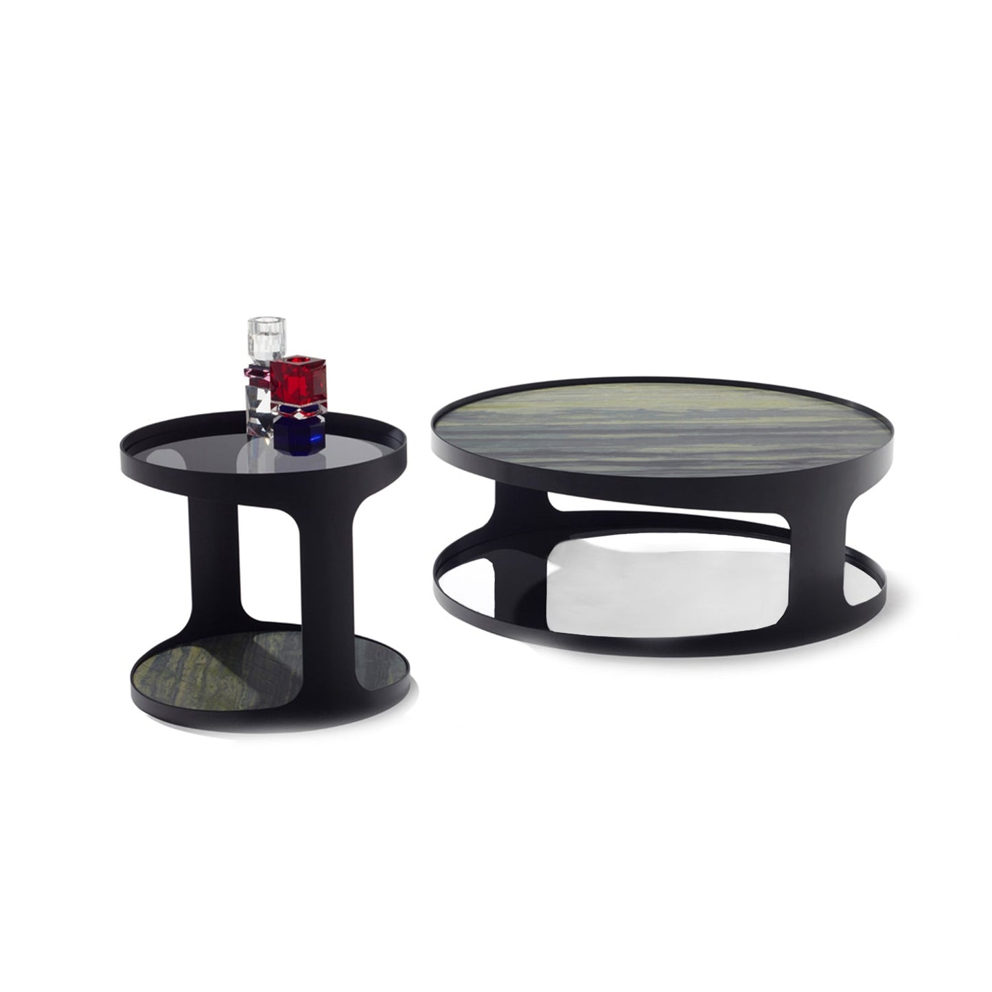 draenert | colin coffee table | verde bamboo stone + black frame