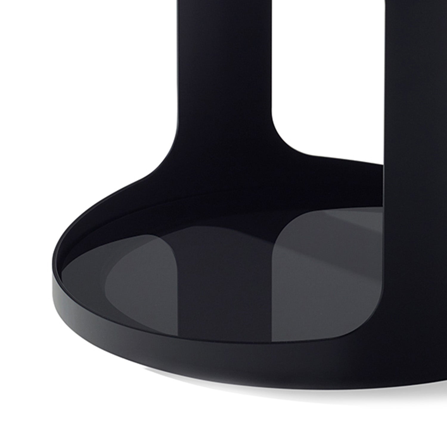 draenert | colin side table | verde bamboo stone + grey glass + black frame
