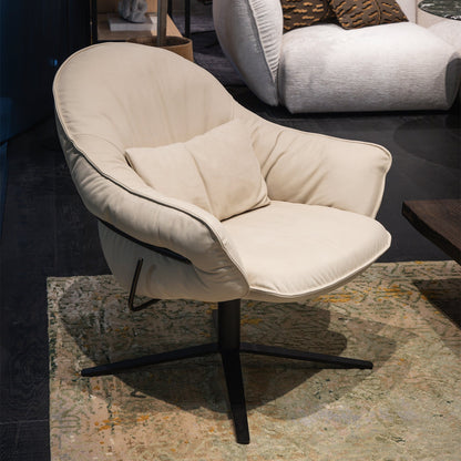 freifrau | marie lounge chair | x-base with rocker + tilting mechanism | adamo + eva tabacco + deep black frame