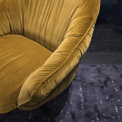 freifrau | marie lounge chair | x-base with rocker + tilting mechanism | adamo + eva tabacco + deep black frame