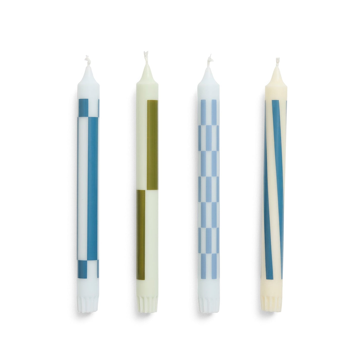 hay | green and blue pattern candle | set of 4