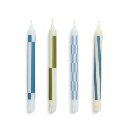hay | green and blue pattern candle | set of 4