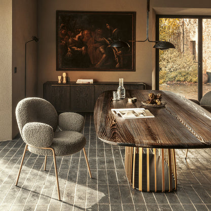 janua | bc 07 basket table boat shape | charburned larch + black base 280x120cm