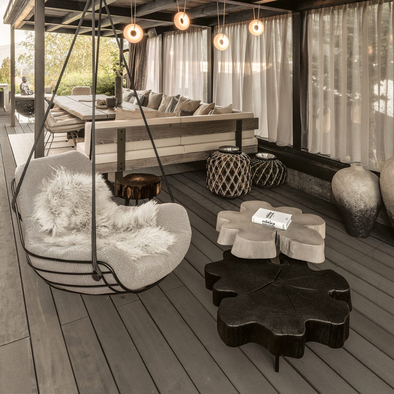 freifrau | leyasol outdoor lounge swing seat | lopi ash + black frame