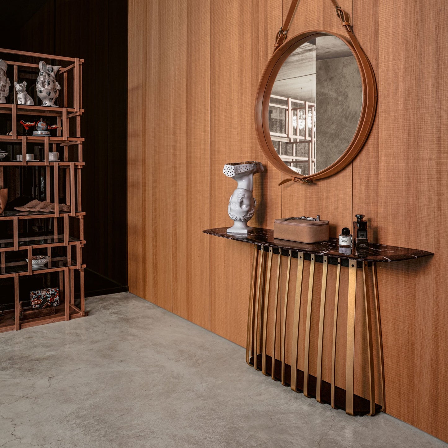 janua | bc 10 basket console table | oak + black base
