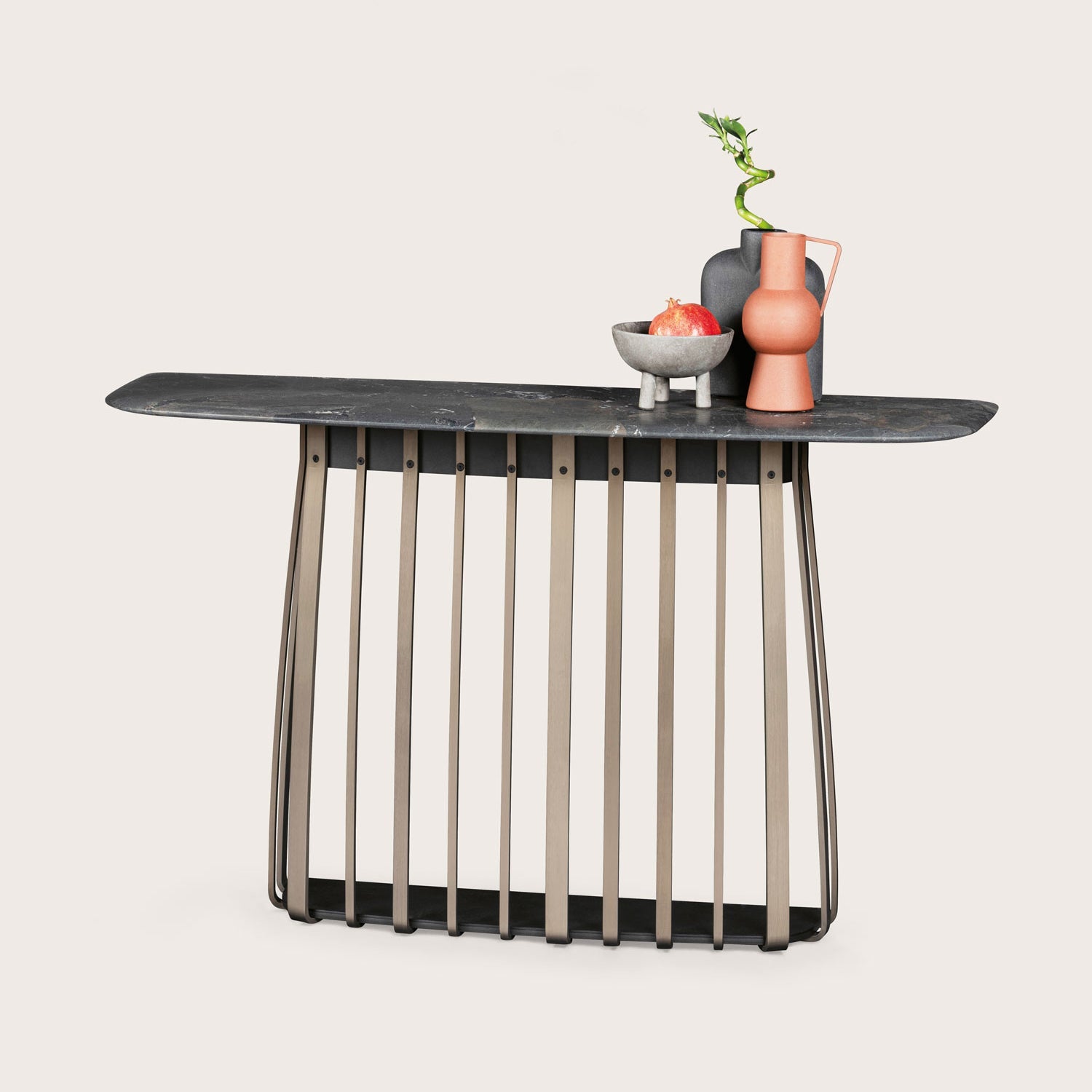 janua | bc 10 basket console table | oak + black base
