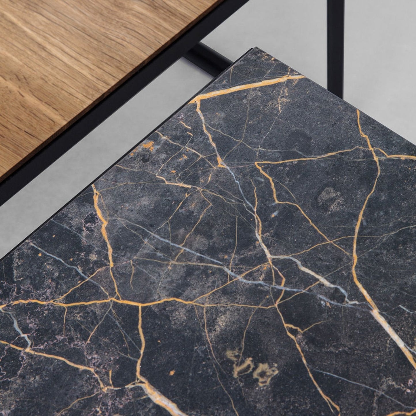 janua | sc 54 coffee table | black + gold limestone