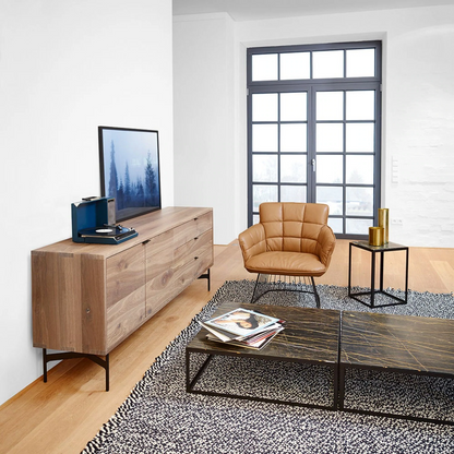 janua | sc 54 coffee table | black + gold limestone