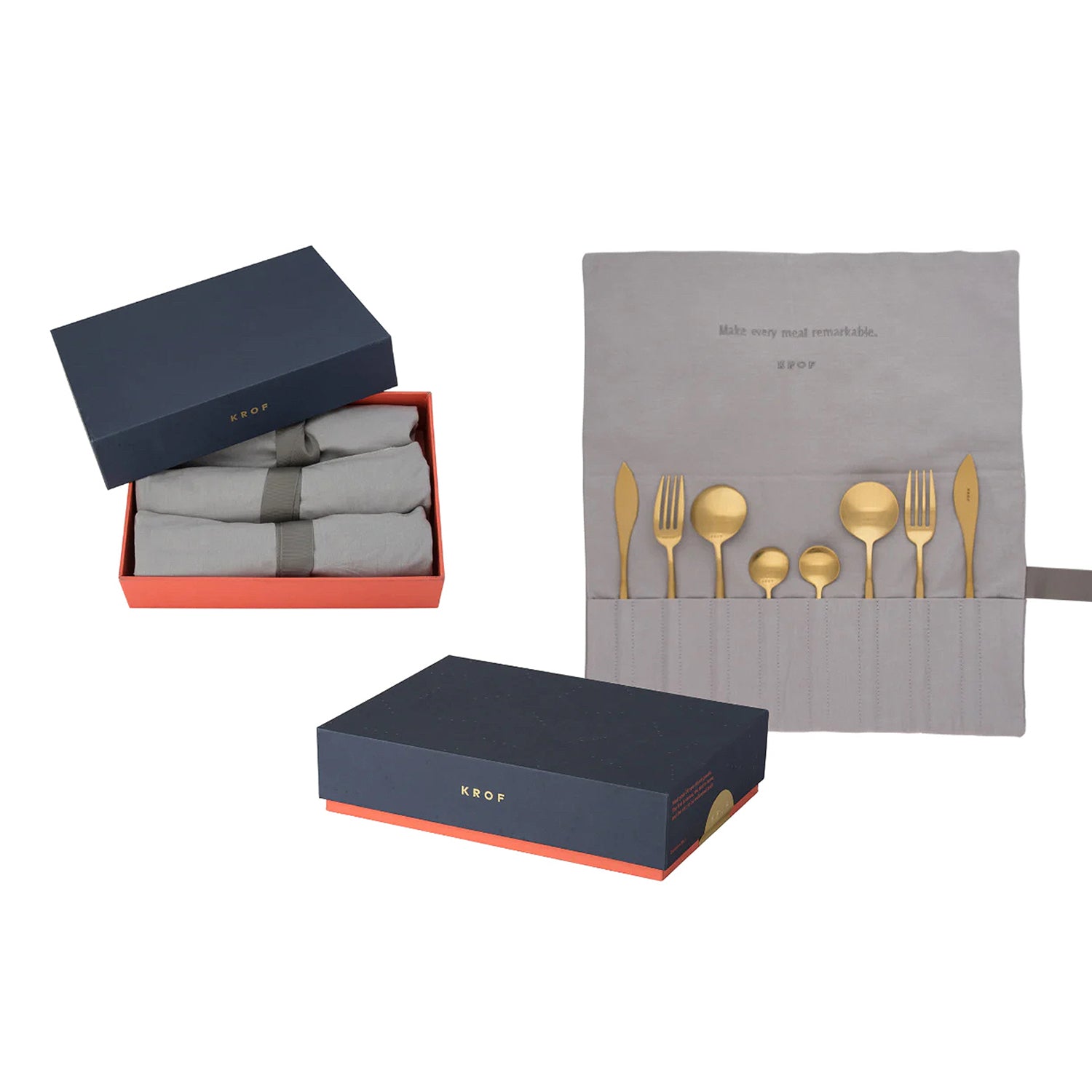 krof | collection no.1 | 24 piece cutlery set | matte black