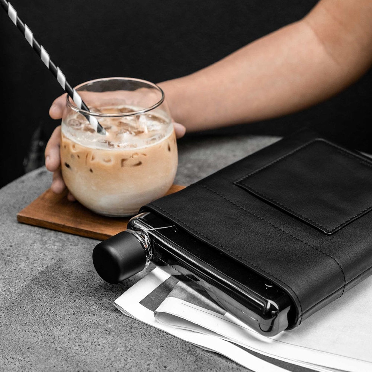 memobottle | sleeve A5 leather | black - LC