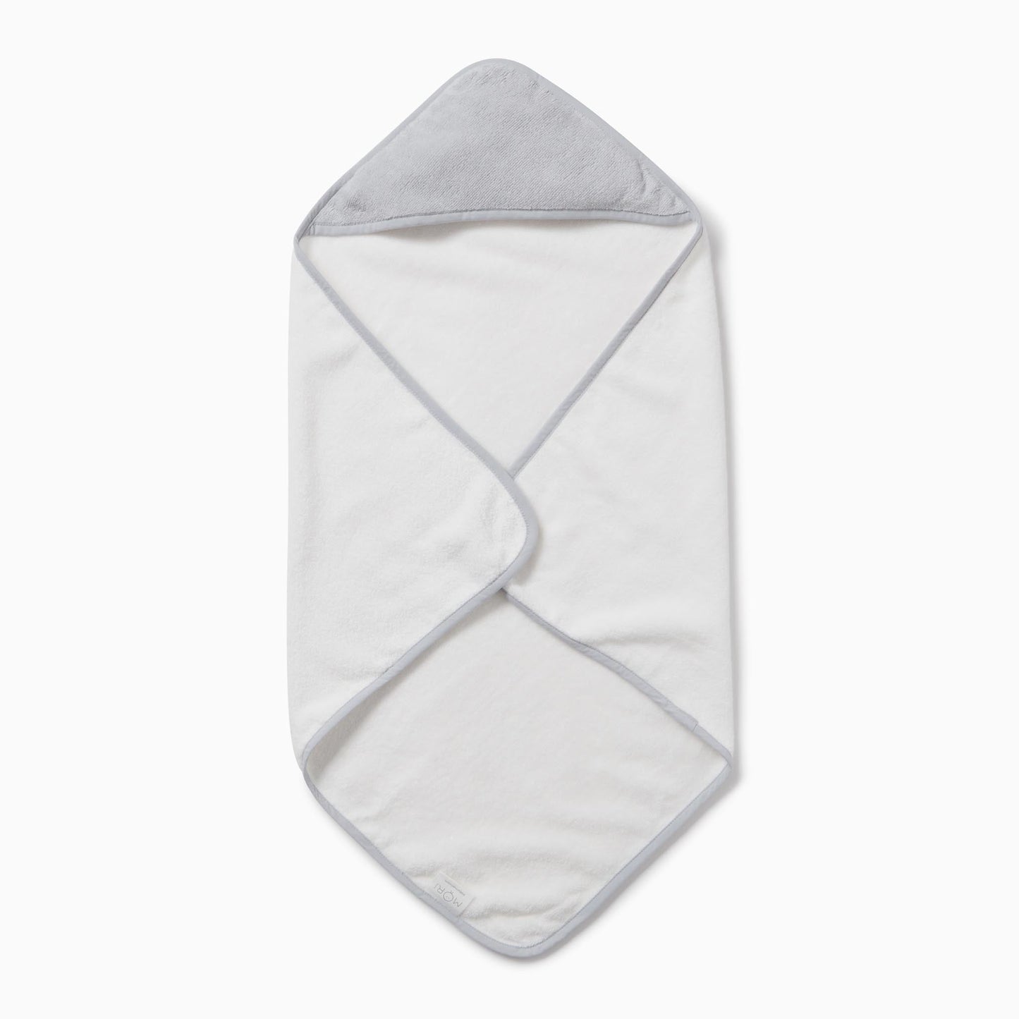 Baby Hooded Bath Towel - White & Grey