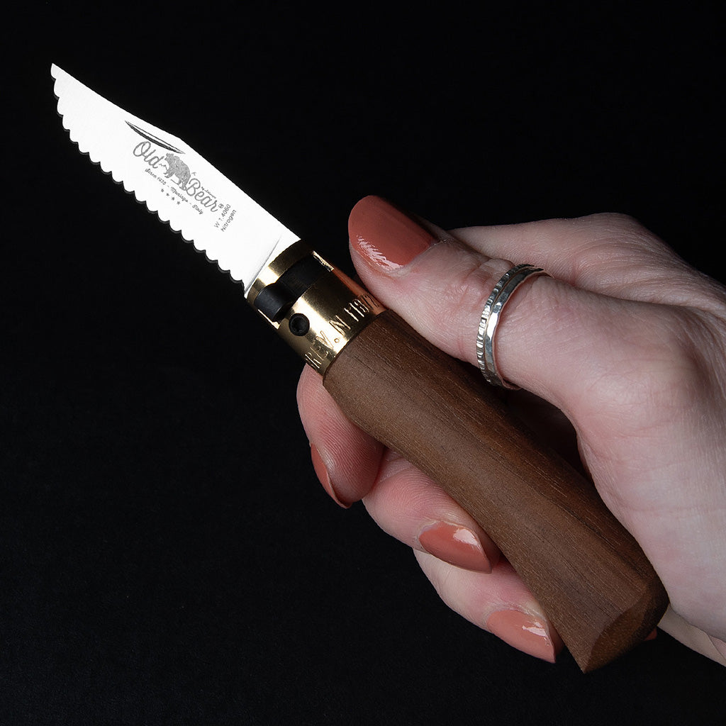 Classic Walnut Folding Knife | Stainless Serrated