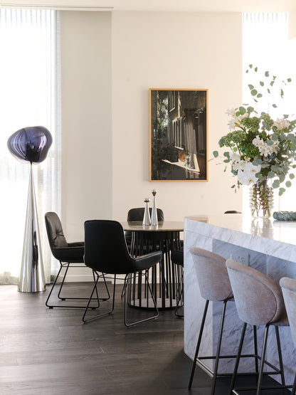 freifrau | ona bar stool | maple 732 + slate grey steel frame